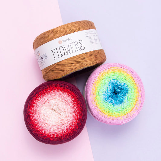 YarnArt Flowers 250g Gradient Cake (1000m) – Cotton/Acrylic