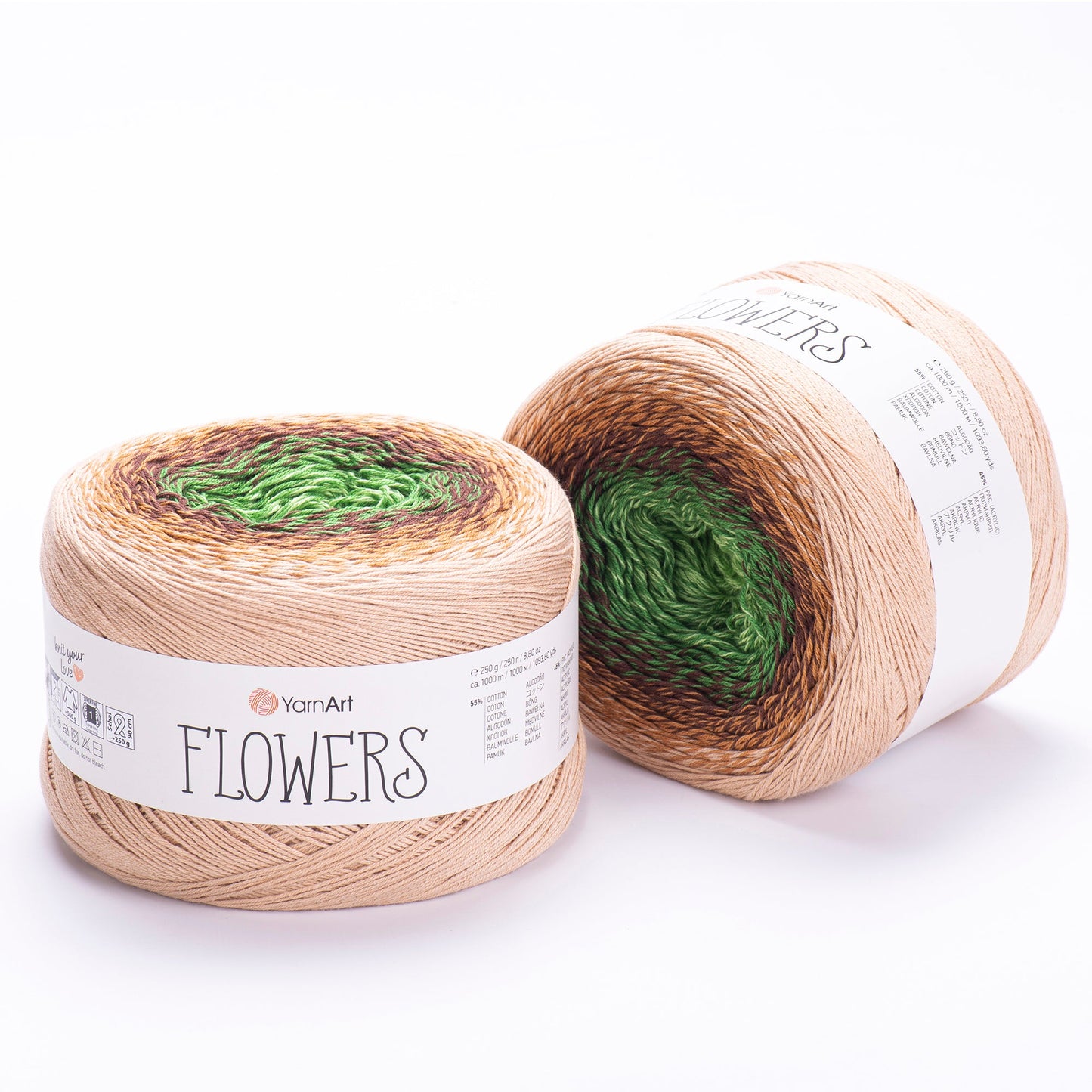 YarnArt Flowers 250g Gradient Cake (1000m) – Cotton/Acrylic