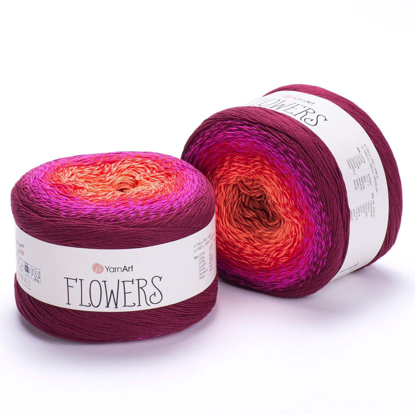 YarnArt Flowers 250g Gradient Cake (1000m) – Cotton/Acrylic