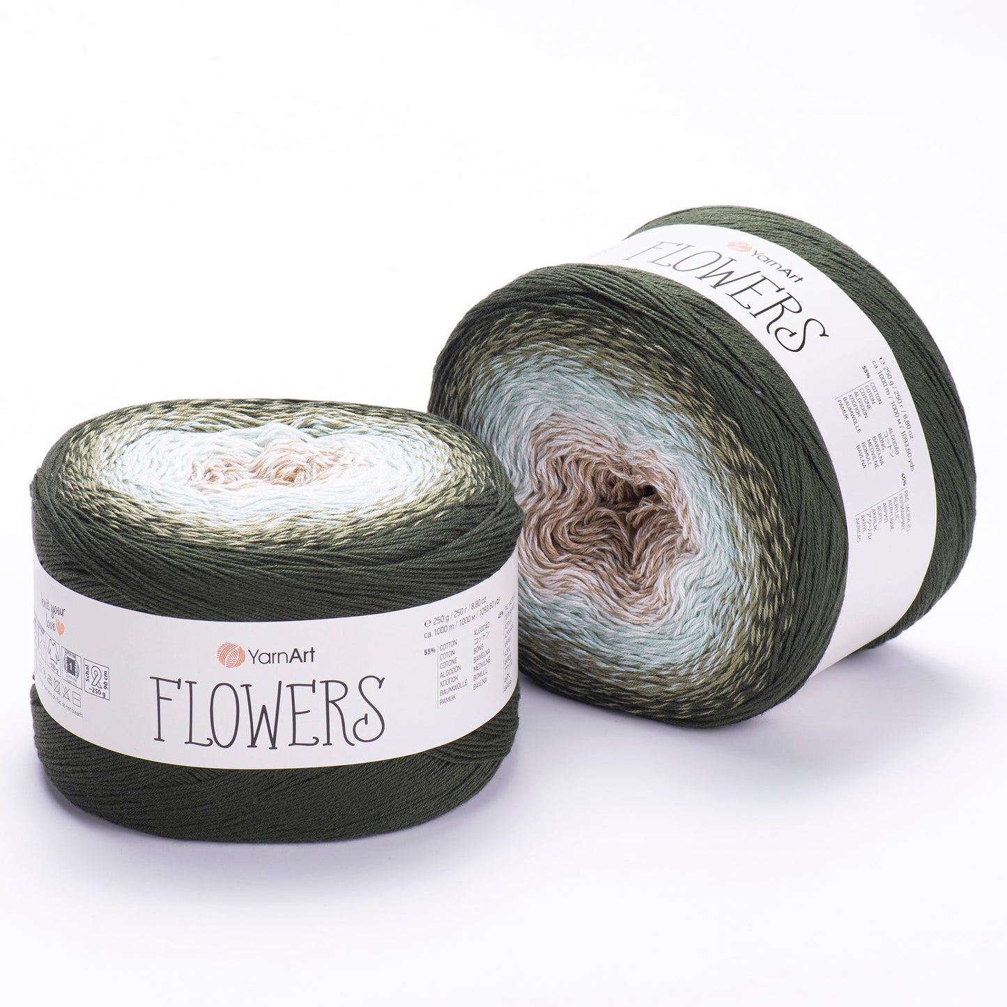 YarnArt Flowers 250g Gradient Cake (1000m) – Cotton/Acrylic